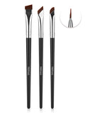 TEOYALL Angled Eyeliner Brushes Set, 3 PCS Ultra Thin Slanted Eyebrow Brush Precision Defined Brushes (3 Angled Brushes)
