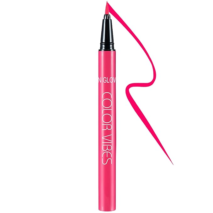UV Neon Liquid Eyeliner, Matte Colored Eyeliner Pen, Waterproof Smudge-proof Pigmented Eye Liner, Glow Brightly Under UV Lights, Colorful Eye Makeup For Rave Party Music Festival, Neon Pink