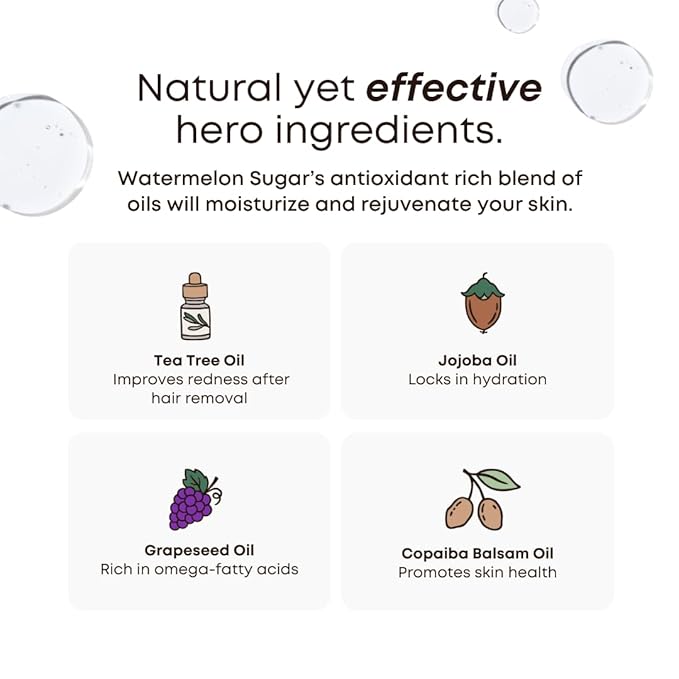 Bushbalm Ingrown Hair and Razor Bumps Routine - Moisturize and Soothe After Shave Skincare for Sensitive Areas - Includes Ingrown Hair Oil (30 ml) and Exfoliating Scrub (236 ml) - Watermelon Sugar