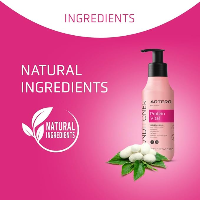 Artero Protein Vital Conditioner for Dogs and Cats – Deep Hydration and Coat Repair with Silk Proteins – Professional Grooming Conditioner, 3.3 oz