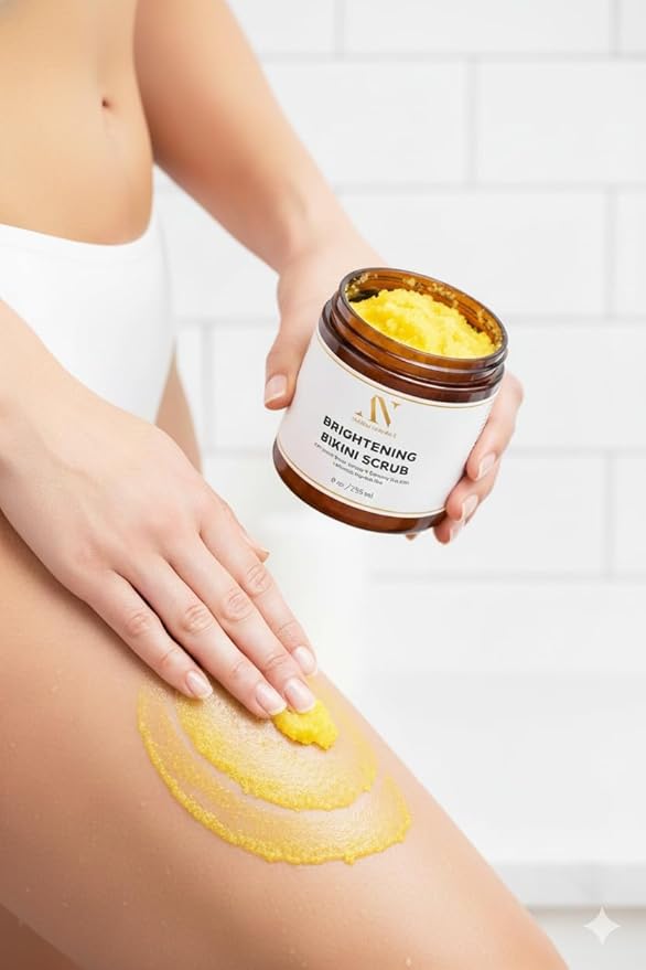 Bikini Area Exfoliator Exfoliating Body Scrub, Brightening Body Exfoliator Exfoliating Scrub, Bump Eraser KP Body Exfoliant Shower Scrub Ingrown Hair Treatment Razor Bump Treatment Body Scrubs 8 OZ