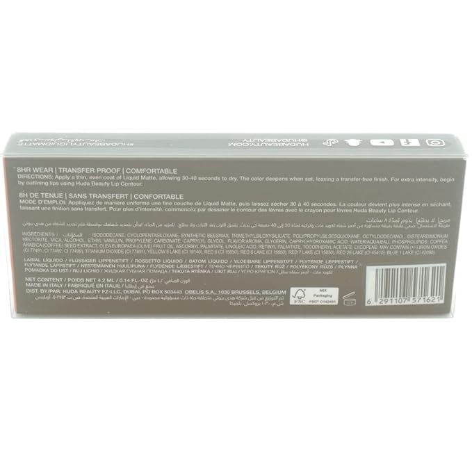 HUDA BEAUTY Liquid Matte Ultra-Comfort Transfer-proof Lipstick Bombshell