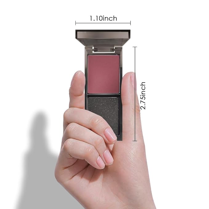CAKAILA Wine Red Black Two Color Matte Shimmer Eyeshadow,Bright Eye Shadow Powder,Professional Long-Lasting Waterproof Makeup Palette,Easy-To-Apply and Compact for Travel