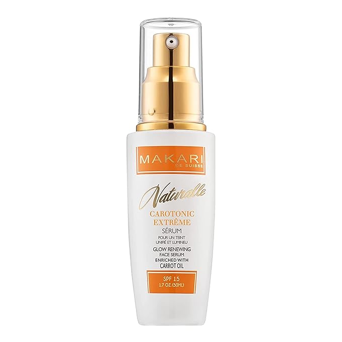 Makari Naturalle Carotonic Extreme Brightening Serum SPF15 (1.7 oz) | Helps Improve the Look of Blemishes & Uneven Areas | Brightening & Smoothing Formula with Antioxidant Support