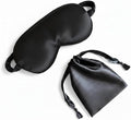 [1 Pack] QSYW Sleep Masks, Satin Eye Mask for Sleeping - Silky Eye Masks Bulk with Storage Bag & Elastic Strap,Black