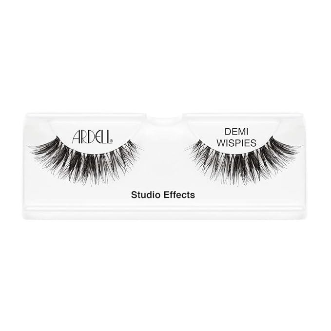 Ardell Studio Effects Demi Wispies False Eyelashes - Natural Look Flared Wispy Lashes for Everyday Wear, Black, 4 Pack