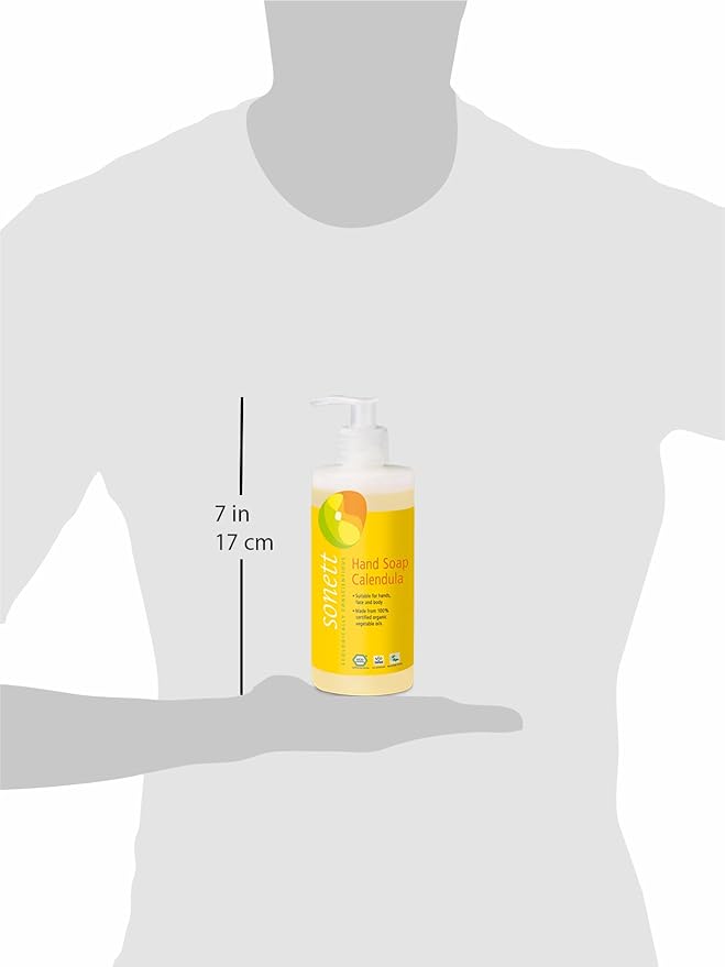 Sonett Organic Hand Soap Calendula Liquid Body Care suitable for hands, face and body (1 Count) Certified Organically Grown