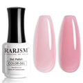 RARJSM Nude Gel Nail Polish Purplish Pink Sheer Neutral Skin Tone Color Ice Jelly Clear Pink Gel Polish Transparent Nail GelPolish Soak off UV LED Cured for Home Salon DIY Manicure 15ml Single Bottle