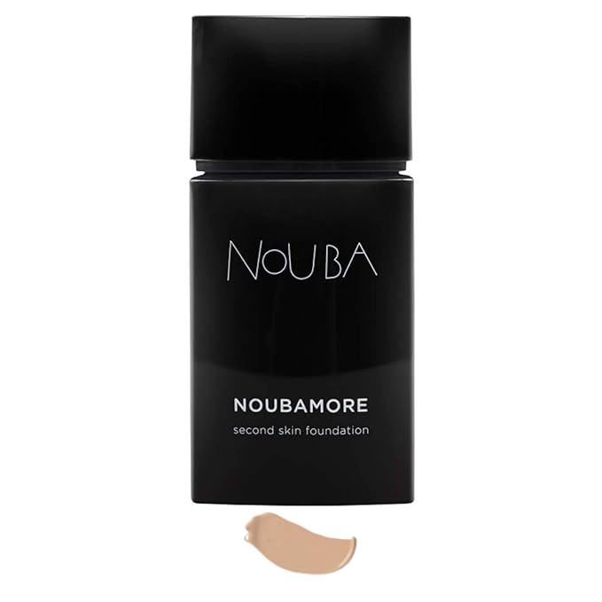 Noubamore Second Skin Foundation by Nouba - Long Lasting Coverage With Jojoba Extract Luminous Makeup Light Texture - Nude Skin Effect - Smoothes & Nourishes, Blends Perfectly (Color 84)