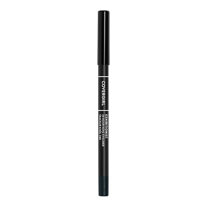 COVERGIRL Exhibitionist 24-Hour Kohl Eyeliner, Black, Gel Eyeliner, 0.04 Fl Oz,Black Eyeliner, Long Lasting Eyeliner, Gel Eyeliner Pencil, Glides On, Waterproof Eyeliner