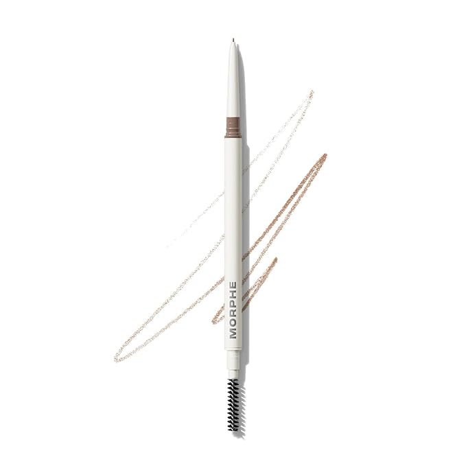 Morphe Nano Brow Pencil - Ultrafine Eyebrow Pencil for Hairlike Strokes - Precision Eye Makeup with Spoolie Brush for Natural Definition and Long-Lasting Wear - Biscotti (0.001 oz)