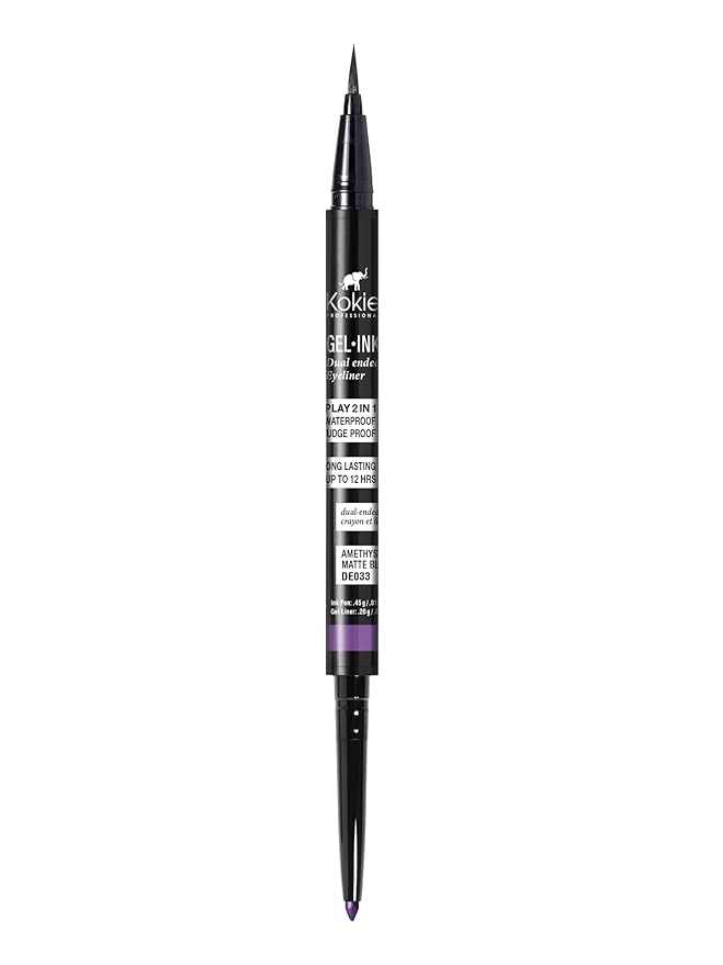 Kokie Gel Ink Dual Ended Eyeliner (Amethyst/Matte Black)