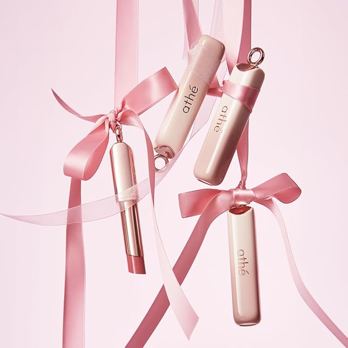 athé Authentic Lip Glowy Balm – Glossy Tinted Lip Treatment Stick | Ceramide NP, Squalane & Palmitoyl Tripeptide-1 | Tremella Fuciformis (Snow Mushroom) | Fragrance-Free | K-Beauty | 0.12 oz