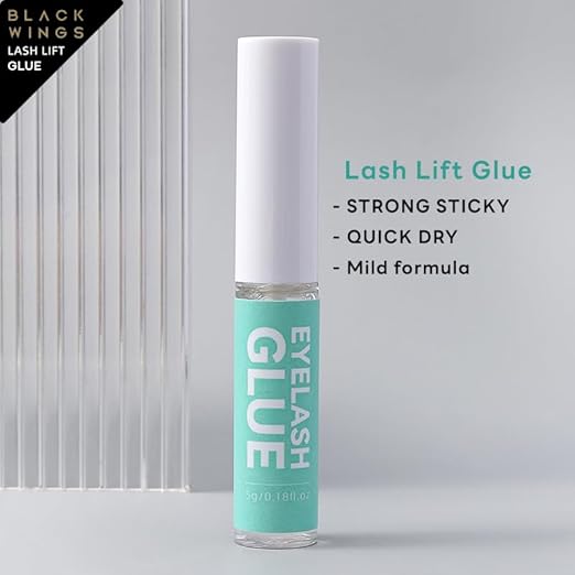 BLACKWINGS Lash Lift Glue, Eyelash Perm Adhesive, Strong Hold Lash Lifting Glue for Lash Lift & Brow Lamination, Water-Soluble, Gentle for Sensitive Skin