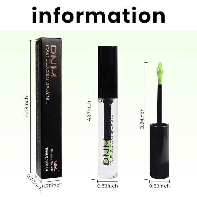 evpct Clear Eyebrow Gel Long Lasting Hold for Lifting Eye Brows, Natural-Looking Eyebrow Gels with Curved Eyebrows Comb, Waterproof and Moisturizing, Long Wear Transparent Smudge-proof Eye Brows Gel