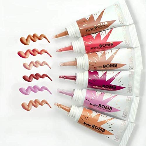 FLOWER Beauty By Drew Barrymore Liquid Blush Makeup Bomb Color Drops -Silky Lightweight Formula + Gel Cream Blush for Cheeks - Radiant + Glossy Finish - Buildable + Lightweight Formula - (Bitten)