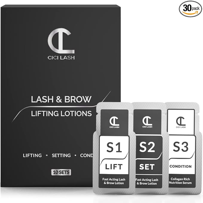 10 Sets Of Lash Lift & Brow Lamination Lotions For Professionals | Instant Perming, Lifting & Curling for Eyelashes & Eyebrows | Salon Results Lasting 6-8 Weeks | 10 Semi Permanent Treatments Supplies