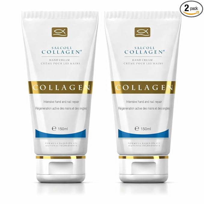 Salcoll Pure Bioactive Anti-Aging Collagen Repair Hand Cream - Hypoallergenic Moisturizing Lotion, Dry Skin Relief, All Skin Types, 150 ml (pack of 2)