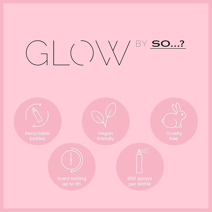 So…? Glow Shimmer Mist - Body Spray for Women - Sweet, Fruity, Vanilla Notes - Adds Sparkle and Fragrance - Vegan Body Mist - Glow Getter - 4.7 oz