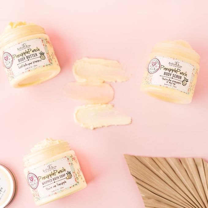 Bella & Bear Pineapple Whipped Soap - Paraben Free - Cruelty-Free Vegan Body Wash And Shave Cream, 6.7oz (6.7 oz)