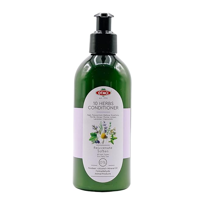 OTACI 10 Herb Rejuvenate Hair Conditioner – Vegan Conditioner with Rosemary, Chamomile & Olive Oil for Hydration, Shine, Strength & Frizz Control – Alcohol-Free (250 ml)