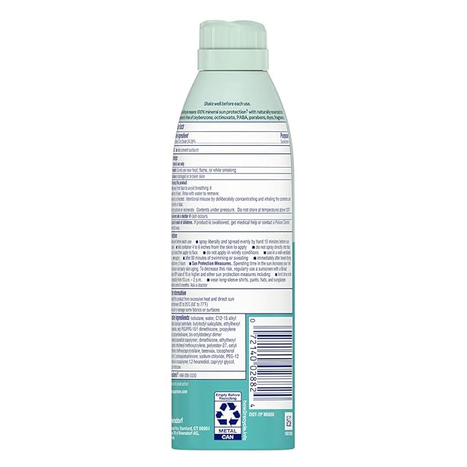 Coppertone Pure and Simple Kids Sunscreen Spray SPF 50, Zinc Oxide Mineral Sunscreen for Sensitive Skin, Hypoallergenic and Tear Free, 5 Oz Can, Pack of 3