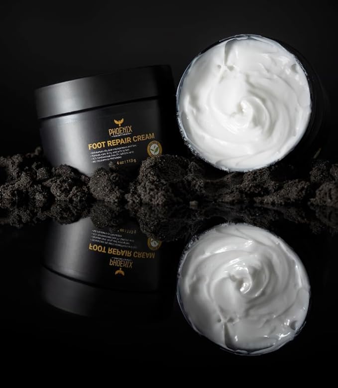 Foot Repair Cream - Callous Remover - For Dry and Cracked feet - Paraben free - Tea Tree Oil - 42% Urea Cream - for Soft Smooth Feet - Phoenix Skin Care for Men - Foot Cream for Men