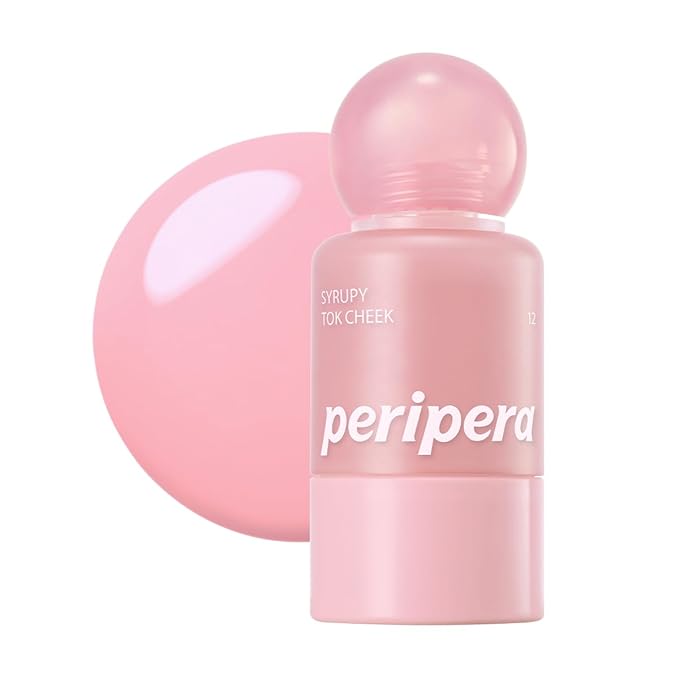 PERIPERA SYRUPY TOK CHEEK 15 Colors, Liquid Blush, Dewy Finish and Hydrates All day, Soft Velvet Texture Face Cheek Tint (12 SNUG GRAPE)