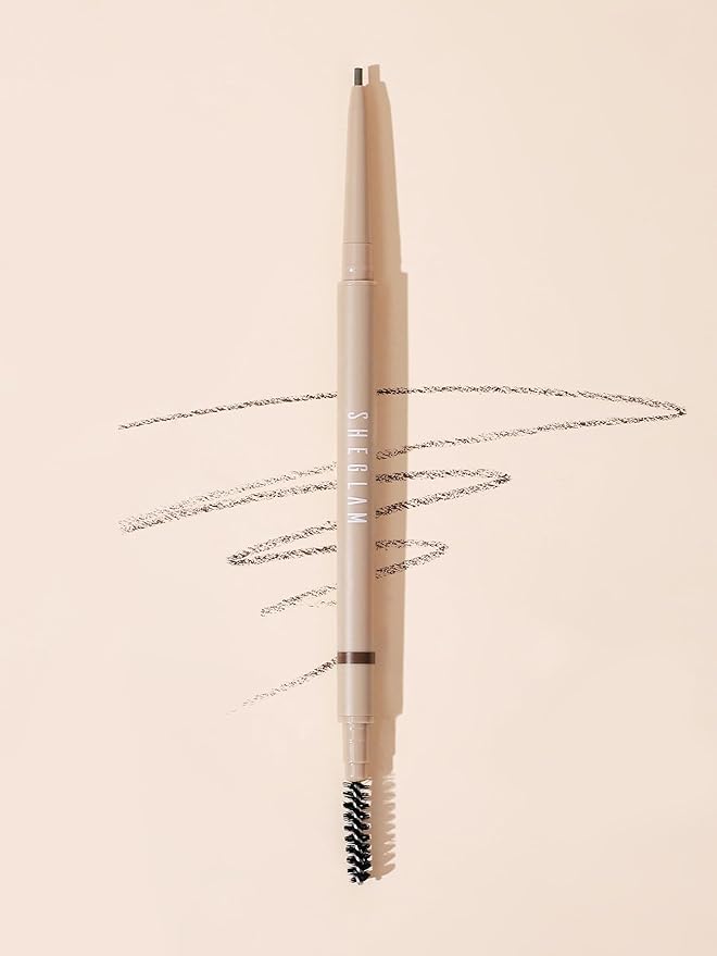 SHEGLAM Insta-Fill Eyebrow Pencil Long Lasting Non-Sticky Sweatproof Matte Eye Brow Pen Makeup - Light Brown