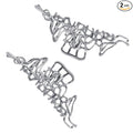 2 Pcs Large Metal Hair Claw Clips - Personality Nonslip Silver Hair Clamps,Perfect Jaw Hair Clamps For Women And Thinner-Thick Hair Styling-Strong Hold Hair-Fashion Hair Accessories