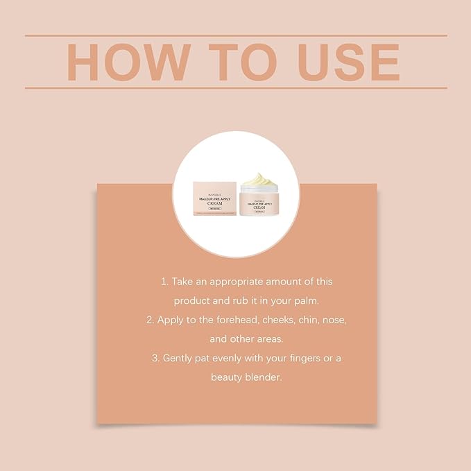 Velvet Priming Moisture Cream for Face - Invisible Makeup Pre Apply Cream, Pore Blurring Base & Hydrating Primer, Grip Makeup All Day without Caking for All Skin Types