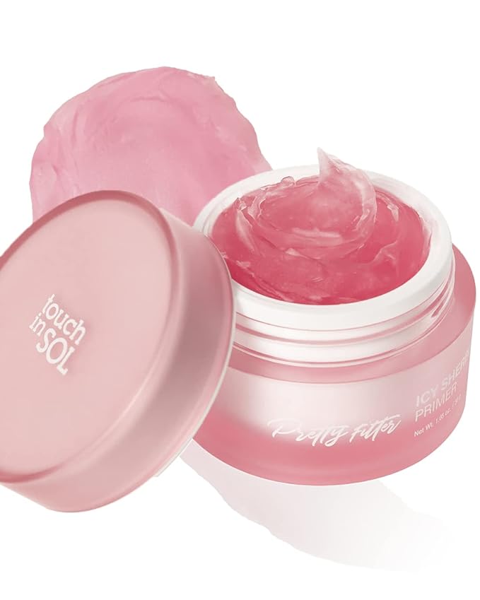 TOUCH IN SOL Icy Sherbet Primer 1.05 fl.oz. - Hydrating Primer Face Makeup for Dry or Oily Skin - Silk Pore and Wrinkle Minimizer - Silicone and Oil Free Gel Formula with Cooling Effect
