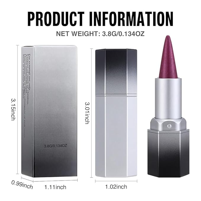 evpct Plum Purple Shimmery Metallic Lip Liner and Lipstick Combo, Cone Tip Lip Crayon for Women Long Lasting Waterproof, Shinny Hydrating Lipstick Makeup, Glitter Lips Liner Pencil for Shimmery Shade