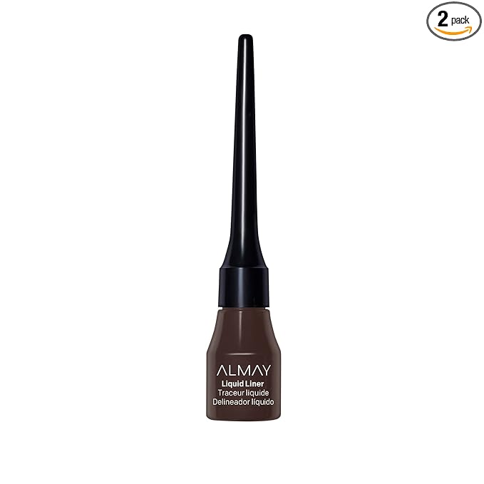 Almay Liquid Eyeliner, Waterproof, Fade-Proof Eye Makeup, Easy-to-Apply Liner Brush (Packaging May Vary), 222 Brown