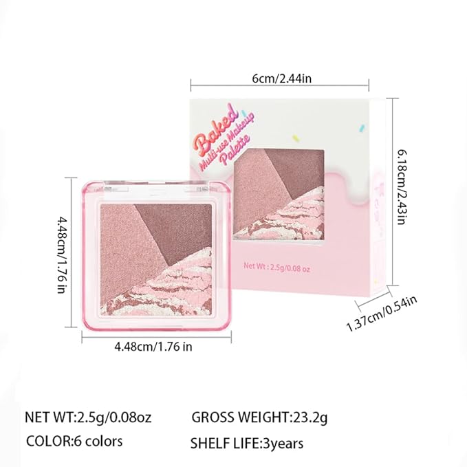 Eyeshadow Palette-Mini 3-in-1 Eye Shadow Powder Palettes Makeup-Matte&Shimmer Baked Eye Shadow for Women，paleta de sombras de ojos，Buildable Smooth Silky Waterproof for Daily Looks，03Mauve Dusty Rose