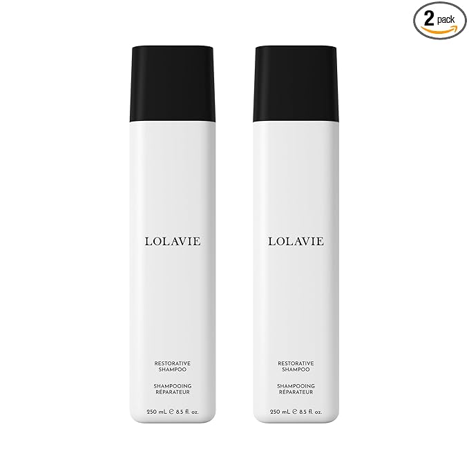 LolaVie Restorative Shampoo - 8.5 oz, 2 Pack - Repairs Look of Damage, Protects from Breakage, Reduces Frizz for 12x Softer, Smoother Hair - Gentle, Color Safe - All Hair Types