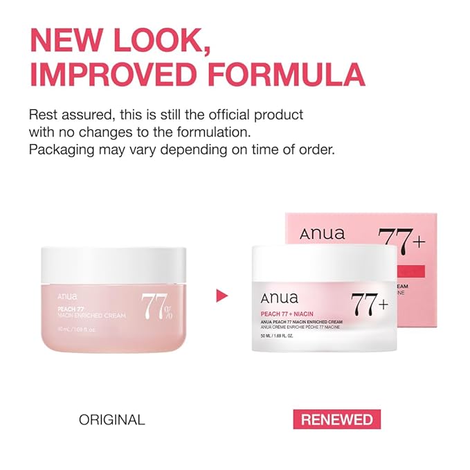 ANUA Peach Niacinamide Cream, Hydrating Face Moisturizer with Collagen, Vitamin B12, Ceramide & Panthenol, Barrier Repair for Dry Skin, Glowing Glass Skin, Korean Skincare, 1.69 fl.oz.