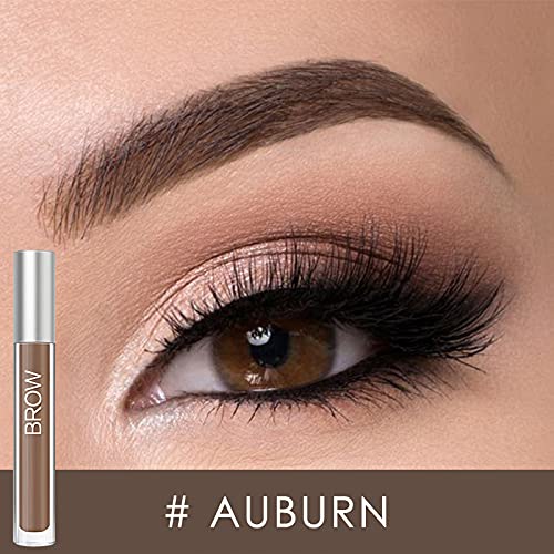Waterproof Eyebrow Gel for Long Lasting, Highly Tinted Liquid Eye Brow Makeup, Sweatproof, Natural (Auburn)