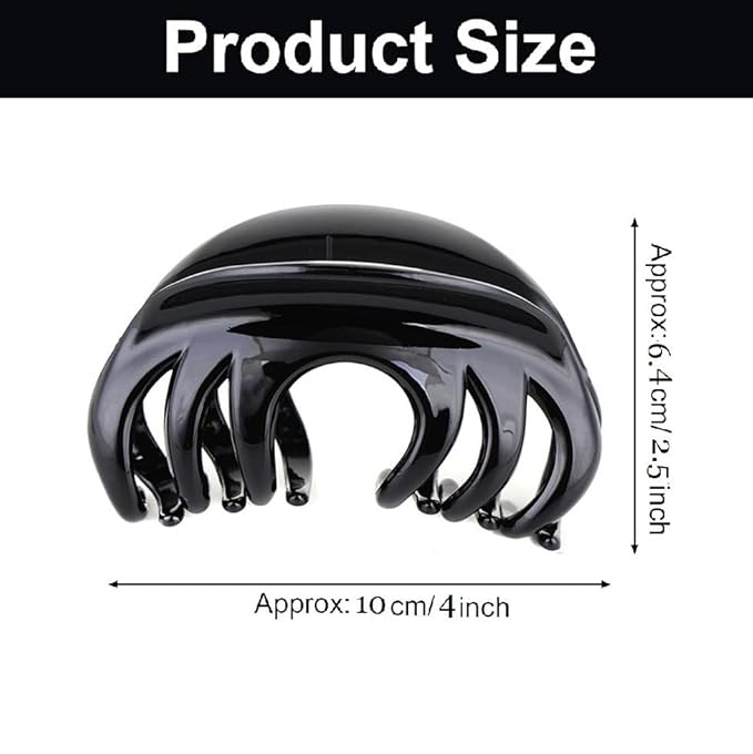 Premium Hair Claw Clips For Thick Hair, Strong Holding Power Claw Hair Clamps Delicate Hair Grip for Women and Girls (Black-1 pcs)