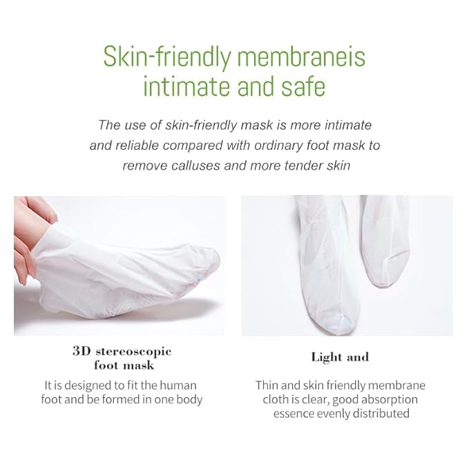 5 Pairs Foot Peel Mask, Exfoliating Foot Peeling Mask for Dead Skin, Callus Remover Foot Mask, Shea Butter & Avocado