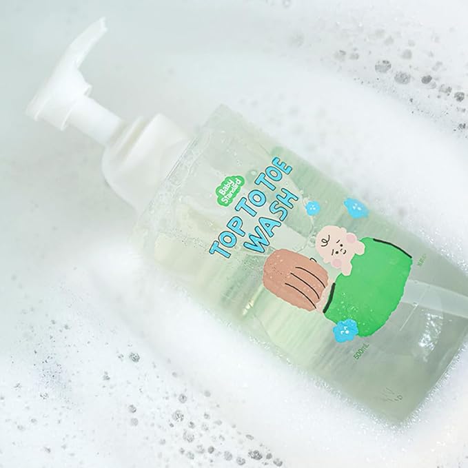 Baby Wash & Shampoo – Made in Korea, Tear-Free Head-to-Toe Cleanser for Sensitive Skin, Low pH Plant-Based Foam, Unscented & Fragrance-Free, 16.9 fl.oz