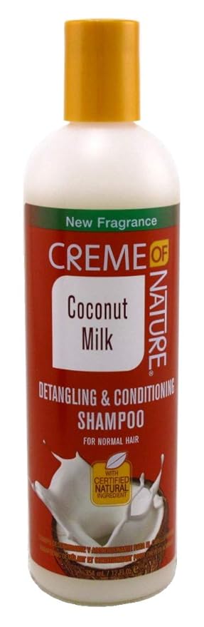 Creme of Nature Shampoo with Coconut Milk, Detangling and Conditioning Formula for Normal Hair, 12 Fl Oz (Pack of 2)