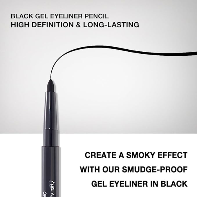 WanTuoluo Automatic Black Eyeliner Pencils, 6PCS Eye Liner Shadow Brow Pen for Women – Multi-Use Auto Cream Smooth Matte Blackest Pen, Vegan (ZC)