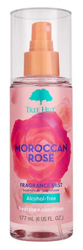 Tree Hut Moroccan Rose Hair & Body Mist, Hydrating & Alcohol-Free Body Spray, Fragrance with Bergamot, Tea Rose & Amber Notes, Alcohol-Free Formula, 6 Fl Oz.