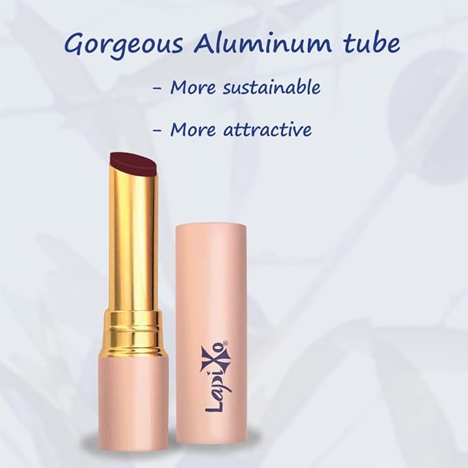 LAPIXO 100% Plant-based Color Lip Tint, Unique Formula, Natural + Moisturizing | 2-in-1 | All Food Ingredients, Non-Toxic, Antioxidant-rich, Natural Matte Sheer, Buildable, 4.4g/0.15oz (Berry color)