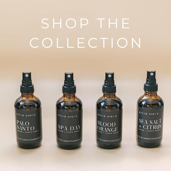 River Birch Mango Coconut Scented Linen and Room Spray | Home Fragrance | 4 oz Glass Amber Bottle | Luxury Signature Scent | Handmade in Texas