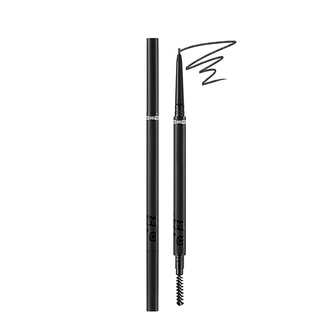 Eyebrow Pencil, Retractable Definer with Dual Brush, Ultra-Fine Tip for Precise Brow Makeup, Waterproof Gel Formula, Natural Hair-Like Strokes, Enhance Beauty (Pure Black, Ultra)