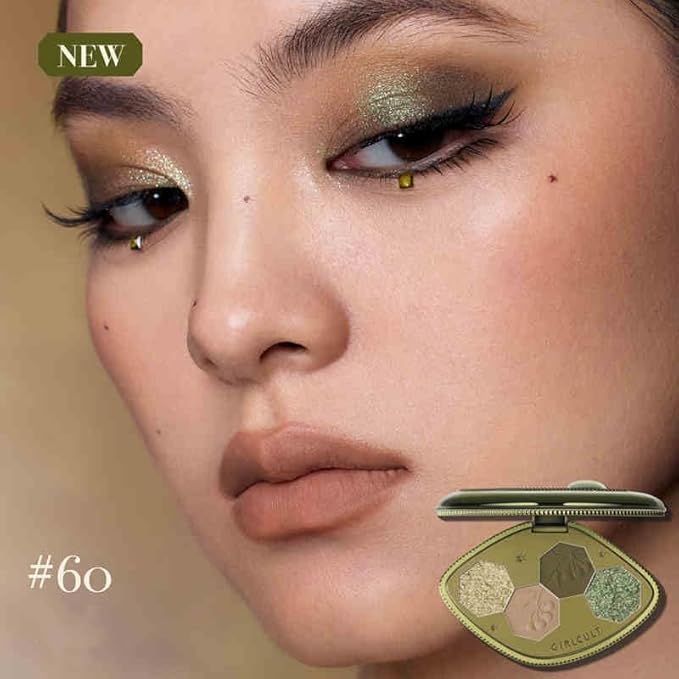 GIRLCULT 4-Color Eyeshadow Palette – Pigmented Makeup Palette with Matte & Shimmer Finishes, Long-Lasting & Blendable, Built-in Mirror, Ideal for Natural Eye Looks or Smoky Eye Kit #60