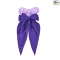 2Pcs Hair Bows For Women, Silky Ribbons Hair Women's Oversized Bow Metal Spring Clips Temperament Beautiful Hair Accessories Gift （2Pcs，Light purple/dark purple）