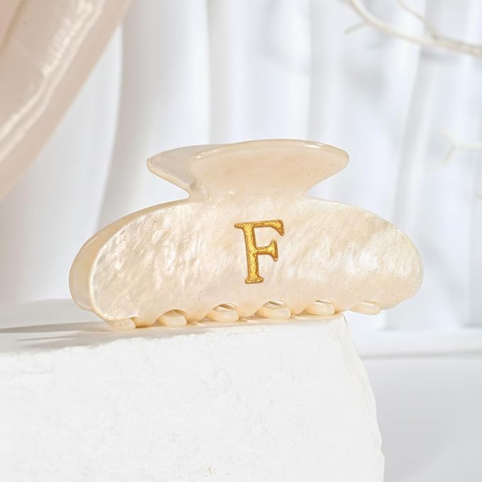 Acrylic Letter Hair Clips For Women Alphabet Hair Claw Initial Hair Clip Fashion Glitter Chic Monogram Claw Clip Hair Accessory Large Hair Clips F